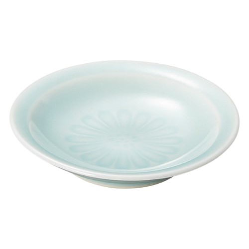 80864-521 青白磁 菊見込3.0皿|業務用食器カタログ陶里30号
