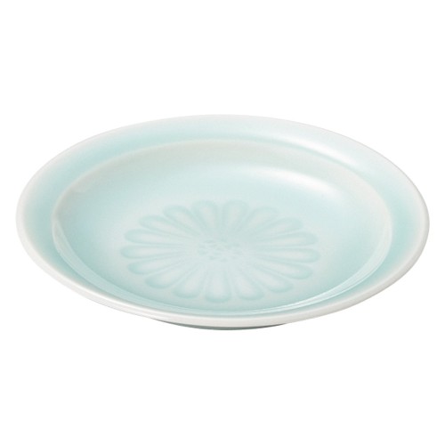 80866-521 青白磁 菊見込4.5皿|業務用食器カタログ陶里30号