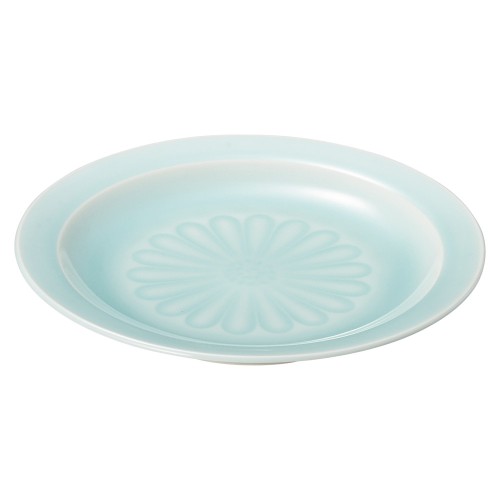 80870-521 青白磁 菊見込8.0皿|業務用食器カタログ陶里30号