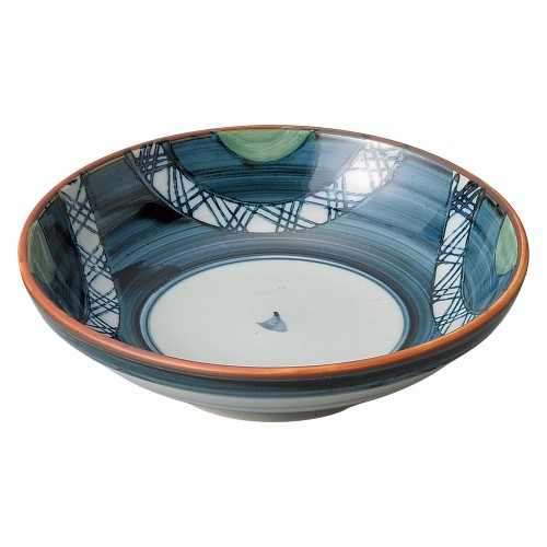 80932-181 呉須巻グリーン丸紋 7.5多用皿|業務用食器カタログ陶里30号