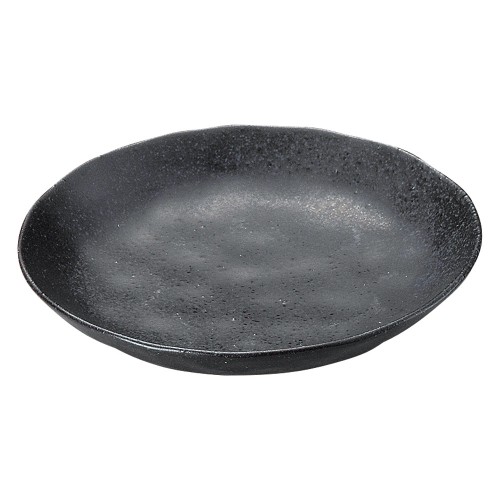 81008-221 モダン 黒釉クラフト4.0皿|業務用食器カタログ陶里30号