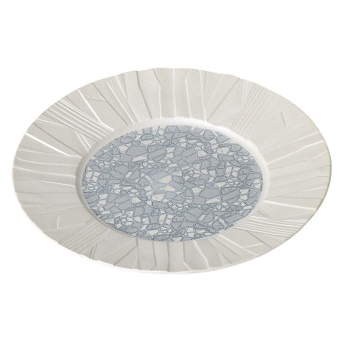 82065-461 銀彩モザイク レリーフ27㎝丸皿|業務用食器カタログ陶里30号