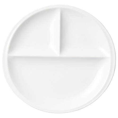 85418-641 チット三つ仕切皿楕円白|業務用食器カタログ陶里30号