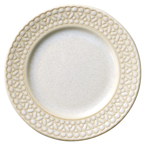 88961-461 レース窯変 ホワイト17㎝リム型皿|業務用食器カタログ陶里30号