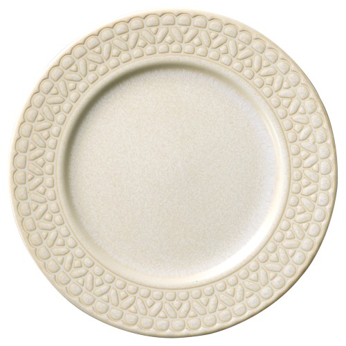 88965-461 レース窯変 ホワイト23.5㎝リム型皿|業務用食器カタログ陶里30号