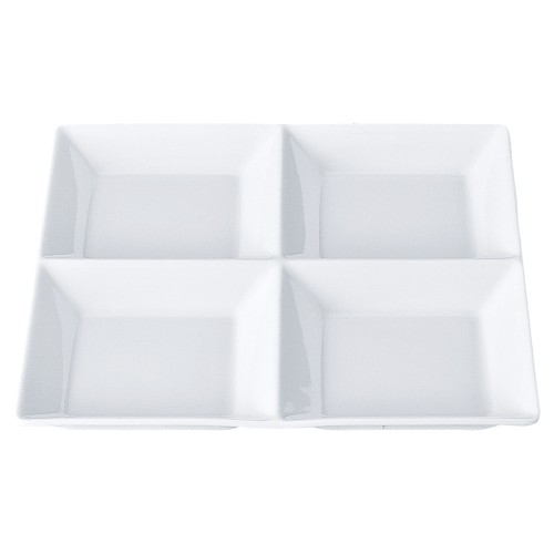 90240-111 SQ ピュアホワイト 4連深皿|業務用食器カタログ陶里30号