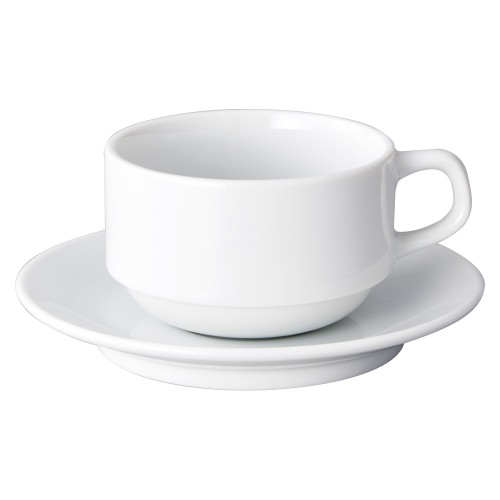 91032-021 ローマホワイト スタックカプチーノ碗皿|業務用食器カタログ陶里30号