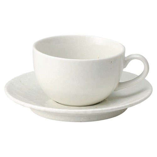 91327-051 白粉引(黒い斑点) カプチーノ碗と受皿|業務用食器カタログ陶里30号