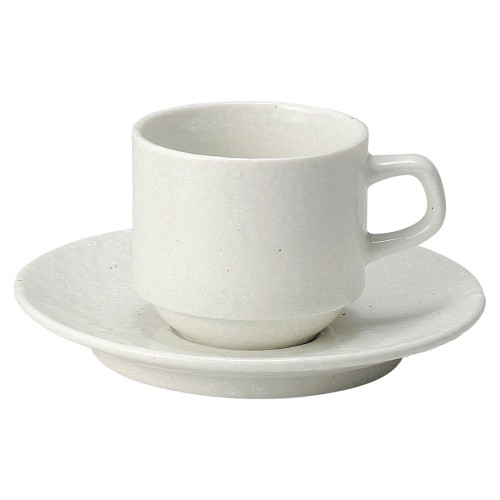 91333-051 白粉引(黒い斑点) スタックコーヒー碗と受皿|業務用食器カタログ陶里30号
