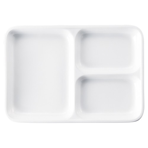 92858-021 仕切りプレート 25㎝3つ仕切り長角プレート|業務用食器カタログ陶里30号
