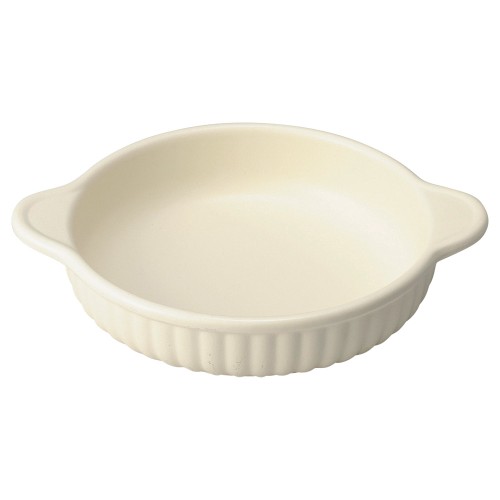 93202-101 美濃耐熱シリーズ 丸型両耳グラタン(クリーム)|業務用食器カタログ陶里30号
