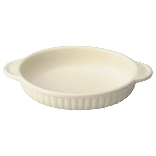 93207-101 美濃耐熱シリーズ 舟型両耳グラタン(クリーム)|業務用食器カタログ陶里30号