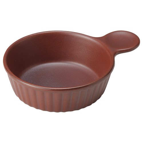93211-101 美濃耐熱シリーズ 丸片手グラタン(赤)|業務用食器カタログ陶里30号