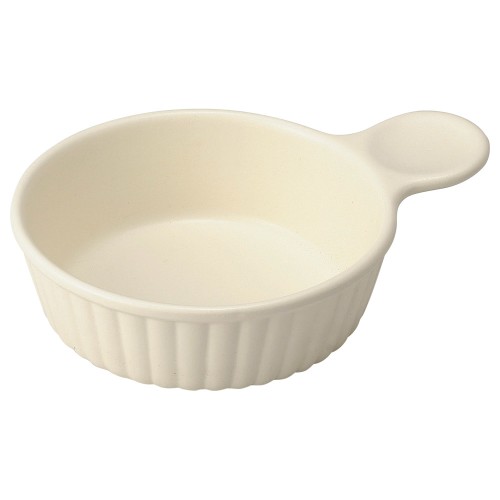 93212-101 美濃耐熱シリーズ 丸片手グラタン(クリーム)|業務用食器カタログ陶里30号