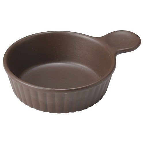 93213-101 美濃耐熱シリーズ 丸片手グラタン(こげ茶)|業務用食器カタログ陶里30号