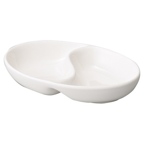 93730-181 NBスタック楕円二ツ仕切皿|業務用食器カタログ陶里30号