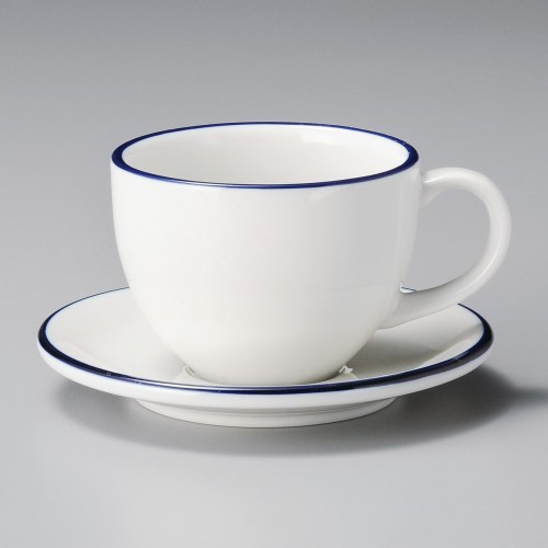 94865-231 Blueラインカプチーノカップ|業務用食器カタログ陶里30号
