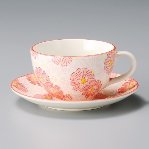 94956-251 華々ピンクコーヒー受皿|業務用食器カタログ陶里30号