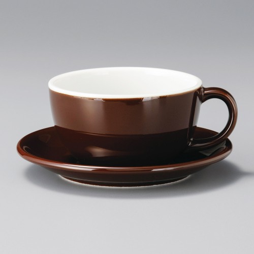 95006-231 Chocoブラウンラテソーサー|業務用食器カタログ陶里30号