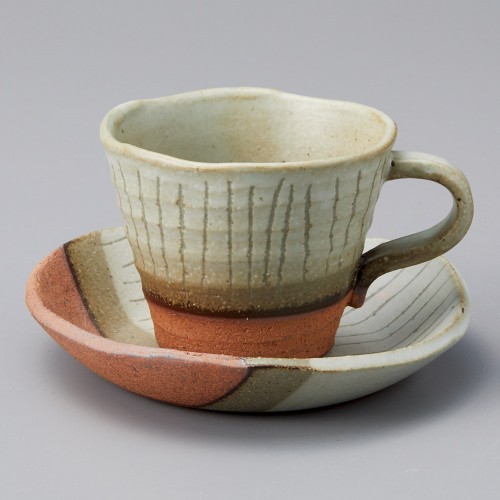 95108-341 細十草彫りさざなみコーヒー碗皿|業務用食器カタログ陶里30号