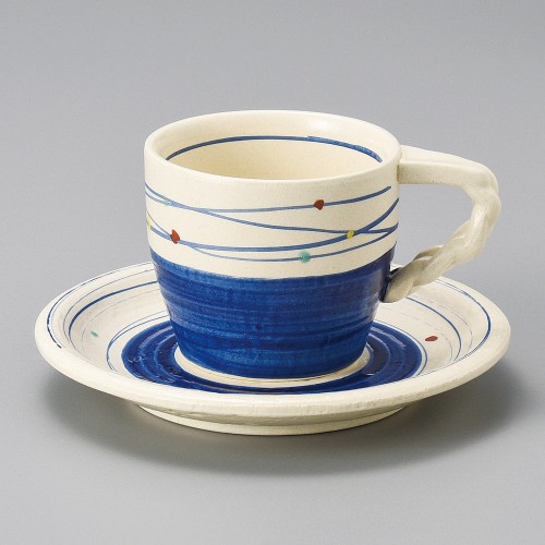 95125-131 点彩渦(紺)コーヒー皿|業務用食器カタログ陶里30号