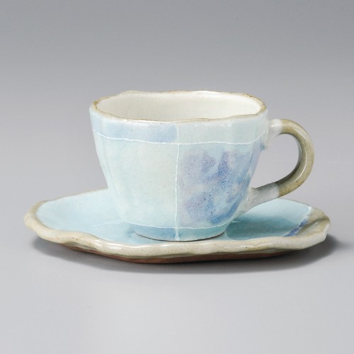 95151-081 ブルー色十草タタラコーヒー受皿|業務用食器カタログ陶里30号