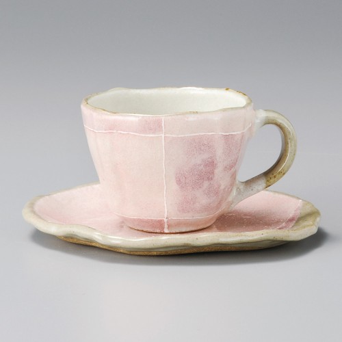 95152-081 ピンク色十草タタラコーヒー碗|業務用食器カタログ陶里30号