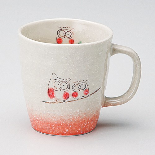 96029-631 吹ふくろうマグ(赤)|業務用食器カタログ陶里30号