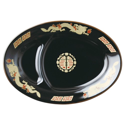 97220-251 天目金彩竜 9吋仕切小判皿|業務用食器カタログ陶里30号
