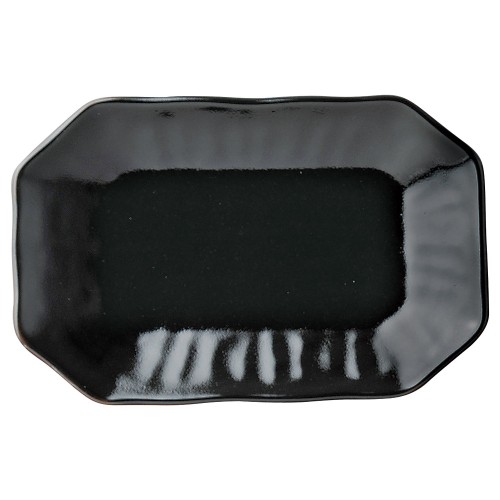 97815-111 柚子黒天目 八角多用皿|業務用食器カタログ陶里30号