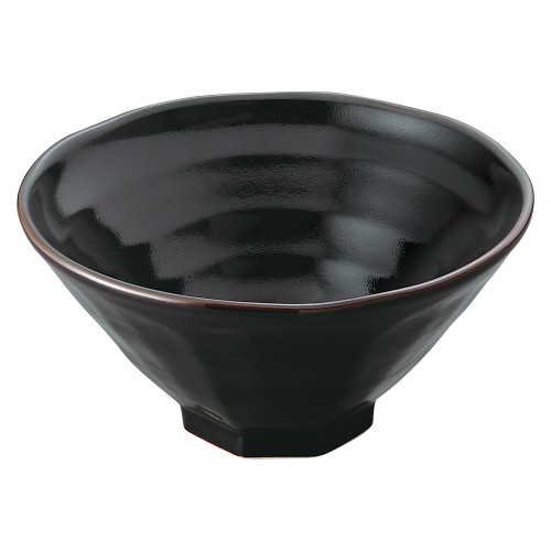 97818-111 柚子黒天目 八角7.0丼|業務用食器カタログ陶里30号