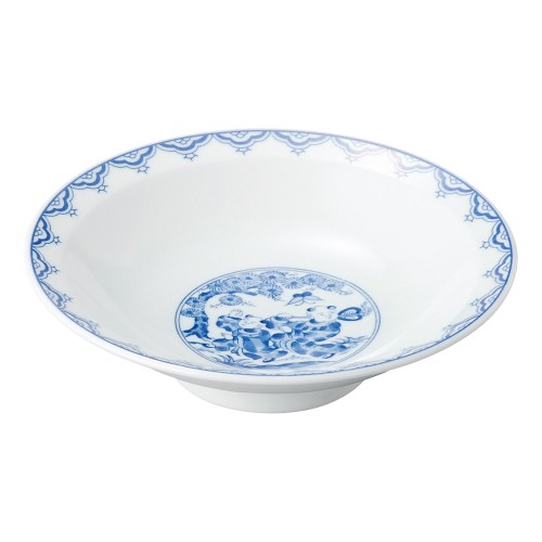 99853-161 青地唐子 7.0丸高台皿|業務用食器カタログ陶里30号
