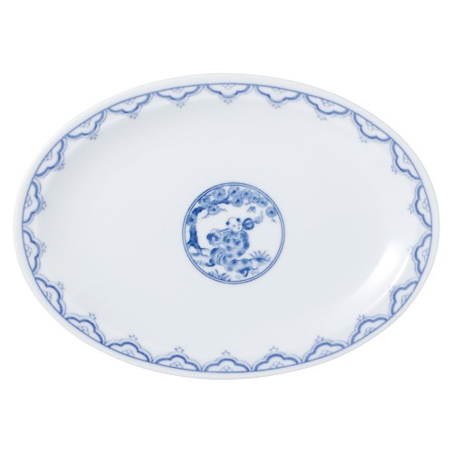 99863-161 青地唐子 8吋プラター|業務用食器カタログ陶里30号
