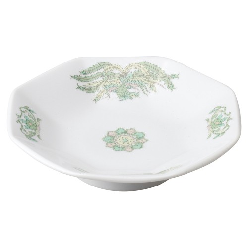 A0005-021 緑鳳竜 8角高台皿|業務用食器カタログ陶里30号