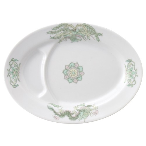 A0006-021 緑鳳竜 9吋餃子皿|業務用食器カタログ陶里30号