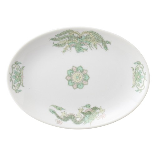 A0022-021 緑鳳竜 8吋メタプラター|業務用食器カタログ陶里30号