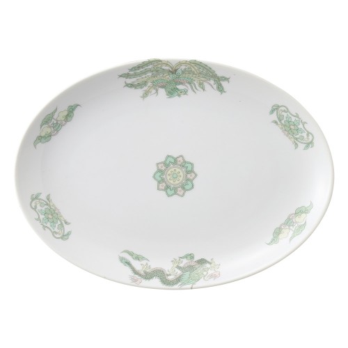 A0024-021 緑鳳竜 10吋メタプラター|業務用食器カタログ陶里30号
