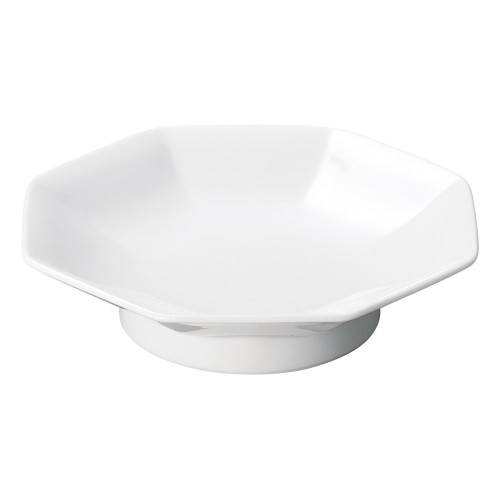 A0114-511 UW白中華 6.5八角高台皿|業務用食器カタログ陶里30号