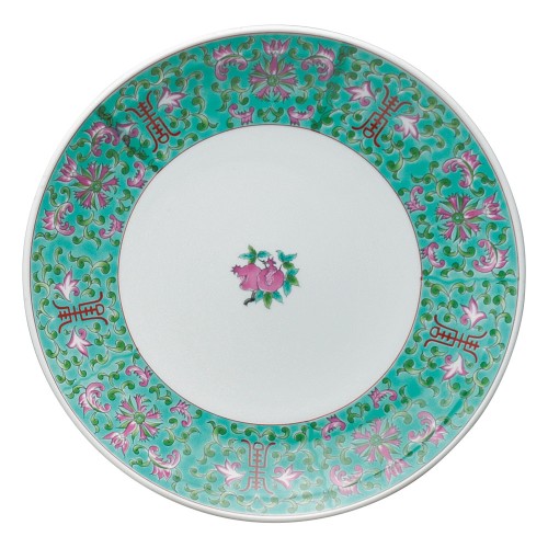 A0233-181 緑彩宝華 8.0皿|業務用食器カタログ陶里30号