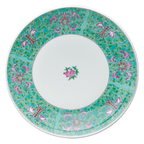 A0234-181 緑彩宝華 9.0皿|業務用食器カタログ陶里30号
