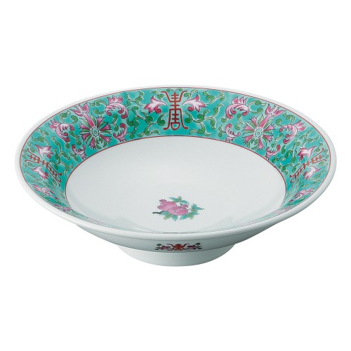 A0237-181 緑彩宝華 7.0高台皿|業務用食器カタログ陶里30号