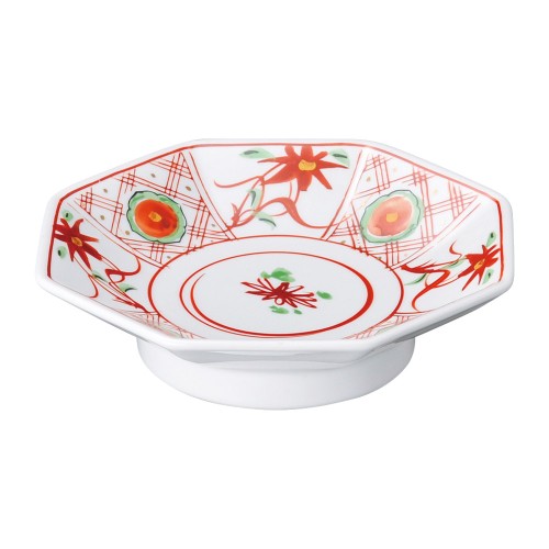 A0278-331 手描華紋 6.5八角高台皿|業務用食器カタログ陶里30号