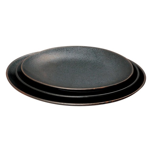 A0511-641 黒海 小判皿(中)|業務用食器カタログ陶里30号