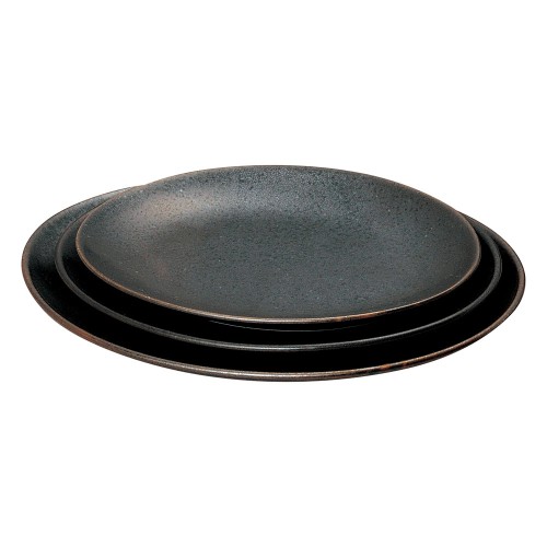 A0512-641 黒海 小判皿(大)|業務用食器カタログ陶里30号
