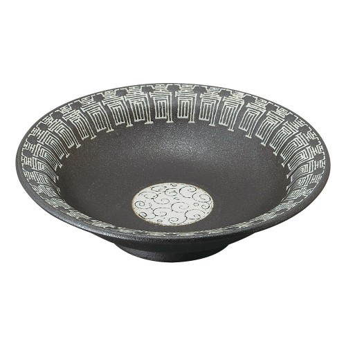 A0605-021 黒寿 6.0丸高台皿|業務用食器カタログ陶里30号