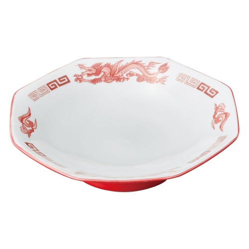 A0639-051 アカ白竜 八角皿|業務用食器カタログ陶里30号
