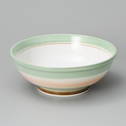 A0901-071 グリーン巻オレンジ吹6.5玉丼|業務用食器カタログ陶里30号