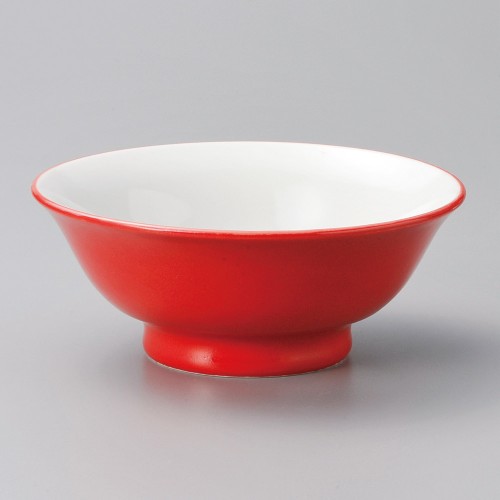 A0928-651 柚子赤(内白)反高台6.3丼|業務用食器カタログ陶里30号