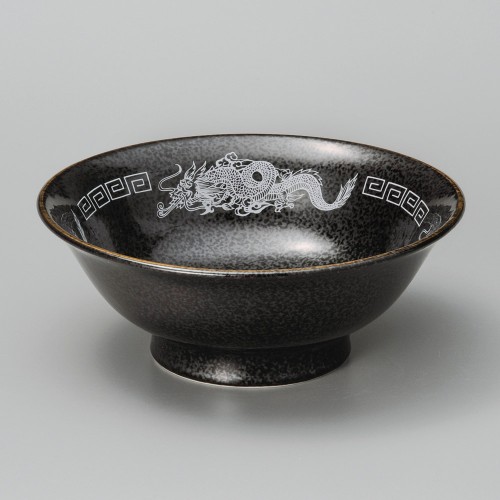 A1004-051 黒水晶白竜反7.0高台丼|業務用食器カタログ陶里30号