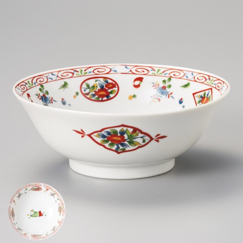 A1029-491 唐草赤絵花鳥6.3丼|業務用食器カタログ陶里30号